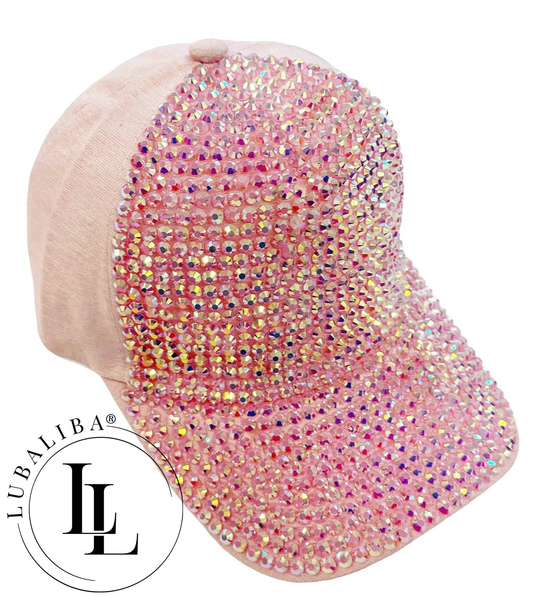 Casquette élégante en strass - rose